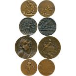COMMEMORATIVE MEDALS, ART MEDALS, Orphée, Bronze Medal, 1899, by M A L Coudray, head of Orpheus with