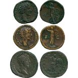 ANCIENT COINS, ROMAN COINS, Marcus Aurelius (AD 161-180), Æ Sestertii (4), reverses include Minerva,