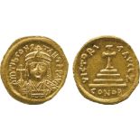 ANCIENT COINS, BYZANTINE COINS, Tiberius Constantine (AD 578-582), Gold Solidus, dM TIb CONS-TANT PP