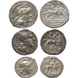 ANCIENT COINS, ROMAN COINS, Republican Silver Quinarii (2), anonymous issues of the late 3rd Century