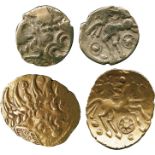 ANCIENT COINS, ANCIENT BRITISH, Celtic Gold, Regini and Atrebates, British Qc Remic, Gold ¼-