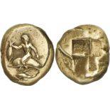 ANCIENT COINS, GREEK COINS, Mysia, Kyzikos (c.500-450 BC), Electrum Stater, boy (Taras?), naked,