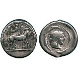 ANCIENT COINS, GREEK COINS, Sicily, Syracuse (c.474-470 BC), Silver Tetradrachm, charioteer