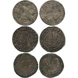 BRITISH COINS, Elizabeth I, Silver Sixpences (3), fifth issue (1578-1582), 1580, initial mark