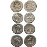 ANCIENT COINS, ROMAN COINS, Republican Silver Denarii (4), late 2nd Century BC issues, including