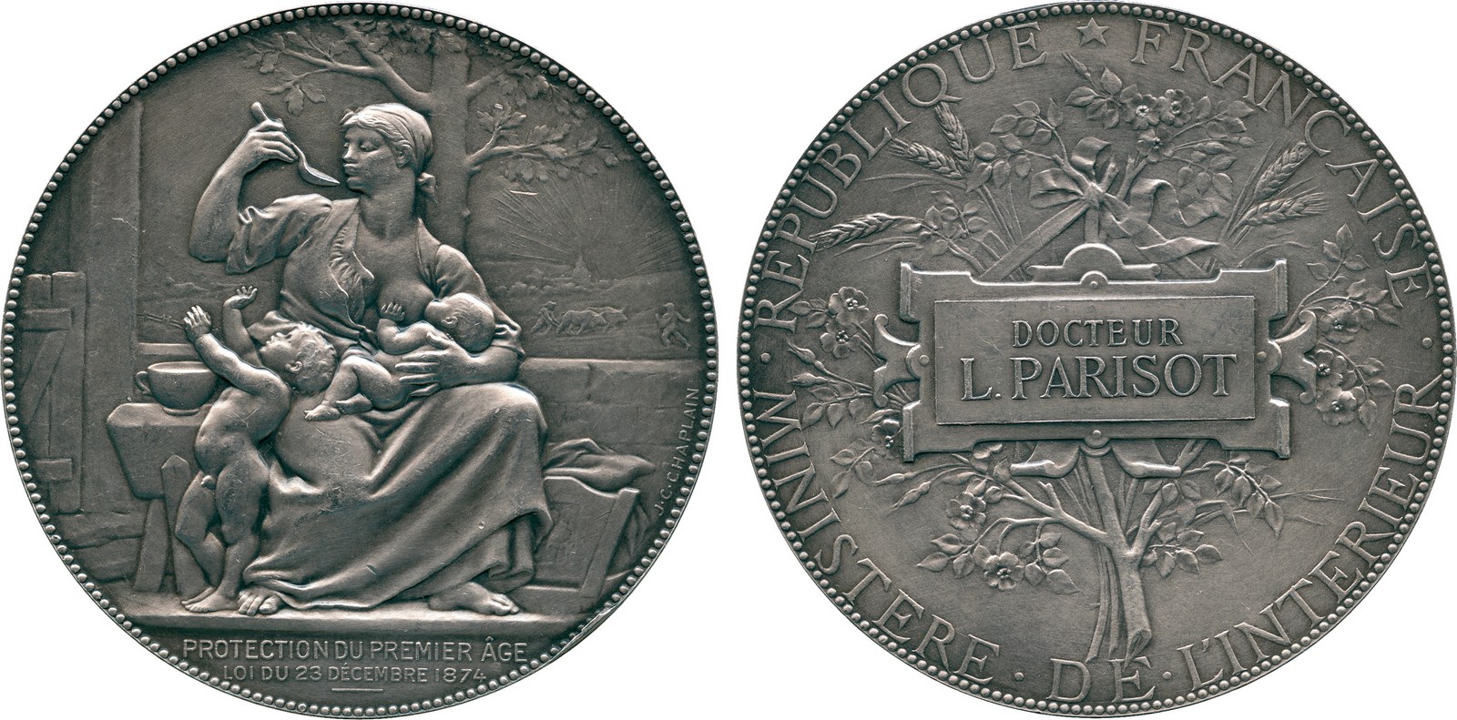 COMMEMORATIVE MEDALS, WORLD MEDALS, France, Protection du Premier Age, Ministry of the Interior