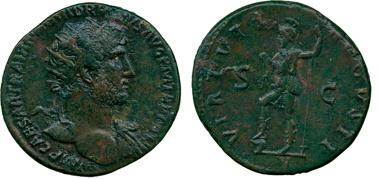 ANCIENT COINS, ROMAN COINS, Hadrian (AD 117-138), Silver Dupondius, struck AD 119-21, IMP CAESAR