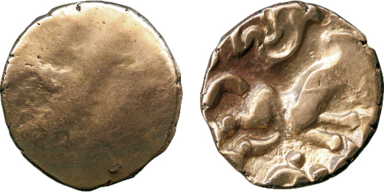 ANCIENT COINS, ANCIENT BRITISH, Celtic Gold, Cantiaci, British LY, Gold ¼-Stater, 1.37g, c.60-50 BC,