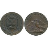 BRITISH 18TH CENTURY TOKENS, ENGLAND, Dunham & Yallop, Copper Halfpenny, 1793, obv shield of arms of