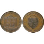 BRITISH 18TH CENTURY TOKENS, ENGLAND, John Ottley, Copper Halfpenny, obv a building, NEW JERUSALEM