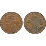 BRITISH 18TH CENTURY TOKENS, ENGLAND, Richard Maplesden, Copper Halfpenny, 1794, obv bust of the
