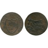 BRITISH 18TH CENTURY TOKENS, SCOTLAND, Uncertain Issuer, Imitation Copper Halfpenny (8), 1791, obv
