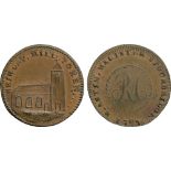 BRITISH 18TH CENTURY TOKENS, ENGLAND, Robert Astin, Copper Halfpenny, 1797, obv view of a church,