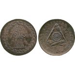 BRITISH 18TH CENTURY TOKENS, ENGLAND, William Brooks, Copper Halfpenny, 1796, obv wheatsheaf and