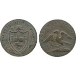 BRITISH 18TH CENTURY TOKENS, ENGLAND, Dunham & Yallop, Copper Halfpenny, 1793, obv shield of arms of