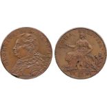 BRITISH 18TH CENTURY TOKENS, SCOTLAND, William Joseph Taylor, Copper Halfpenny mule, obv bust of the