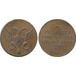 BRITISH 18TH CENTURY TOKENS, ENGLAND, Falmouth Independent Volunteers, Copper Halfpenny, 1797, obv
