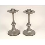 PEWTER CANDLESTICKS.