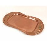 FRANCIS CARGEEG. A scarce copper tray with Celtic motifs by Francis 'Bert' Cargeeg of Hayle.