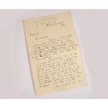 A.A. MILNE. An autographed letter from A.A.