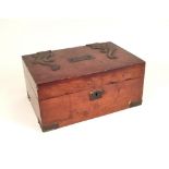 19th CENTURY BOX. A metal mounted mahogany box, the interior zinc lined. 18x27x12cm.