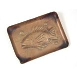 NEWLYN COPPER. A Newlyn copper pin tray. Stamped 'NEWLYN'. 9.5 x 13.5cm..