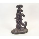 DOOR STOP. A Victorian cast iron huntsman doorstop. Height 39cm.