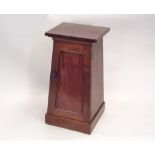 NIGHT CUPBOARD. A late 19th century mahogany, tapering night cupboard with a single shelf.