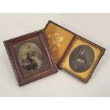 AMBROTYPES. A 19th century ambrotype of a Victorian lady, 8.5 x 7cm.