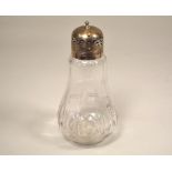 SUGAR CASTER. A cut glass sugar caster. Sheffield 1905.