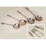 SEAL TOP SPOONS. Four various late 19th/early 20th century, apostle seal top spoons. 8oz.