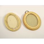 IVORY FRAMES. Two late 19th century miniature ivory frames. Smallest 5.5 x 5cm.