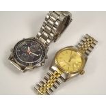 WRISTWATCHES. A gentleman's Seiko quartz Sports 150 wristwatch & an imitation Rolex wristwatch.