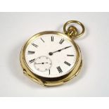 GOLD WATCH. An 18ct. gold, open face, quarter repeating pocket watch.