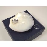 ORLAP SILVER. An Orlap oyster shell & silver jewellery tray, designed by Jack Thwaites.