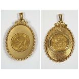 COIN PENDANT. A 1931 full sovereign in 9ct. gold pendant mount. Total weight approx. 14.2g.