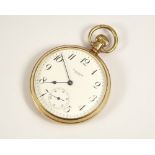 GOLD WATCH. A 9ct. gold cased 1930's, Waltham pocket watch.