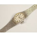 GOLD WATCH. A lady's 9ct. white gold cased Rotary wristwatch & strap.