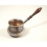 BRANDY WARMER. A modern brandy warmer with turned rosewood handle.