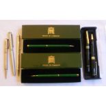 Assorted pens including Sheaffer ballpoint and two House of Commons boxed ballpoints, together