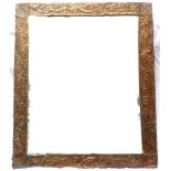 Rectangular mirror with beaten copper surround, 62x52cm