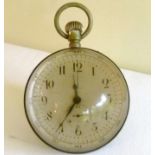 Victorian Swiss made glass ball shape desk clock, mechanism inscribed The Ascot Model Patent 1887,