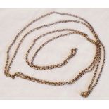 Victorian 10ct gold guard muff chain, the end link stamped '10', 172cm long, 35g