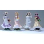 Collection of four Royal Worcester limited edition porcelain figures, The Four Seasons, Compton &