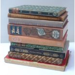 Collection of nine early Folio Society books including Tom Jones by Henry Fielding 1959 and The
