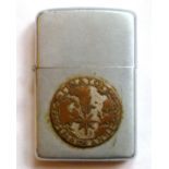 Vintage 1950's Zippo lighter, emblem for NATO SACLANT and with inscription for Jerauld Wright