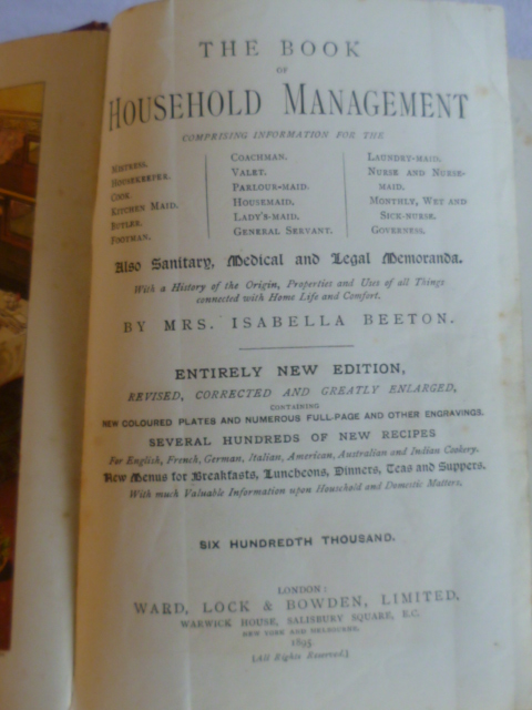 Mrs Beeton's Book of Household Management 1895 edition, published by Ward, Lock & Bowden Ltd, with - Image 3 of 4