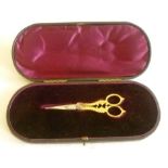 Pair of Victorian cased commemorative scissors, the plaque on the lid inscribed HRH Princess