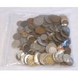 Large assortment of unsorted vintage coins including British, European and Worldwide