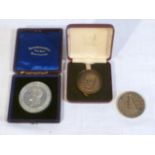 Victorian Royal Jubilee Exhibition Manchester medal 1887, 4.5cm wide, in original Ralph Heaton